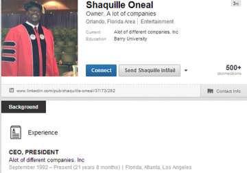 shaq s linkedin profile belongs in internet hall of fame