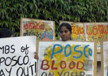 work halted on posco project villagers allege police excess