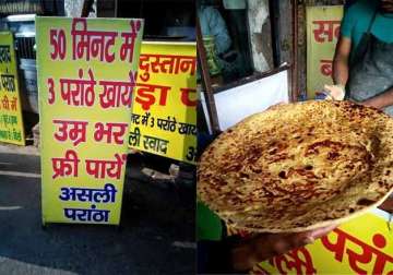 foodies challenge eat 3 paratha s and have it free for rest of life