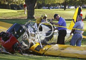 watch video hollywood star harrison ford crash lands his plane