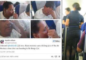 two men caught filming airhostess on indigo airlines pics and tweets go viral