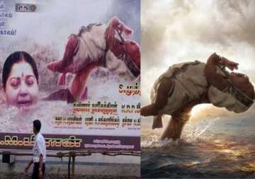 jayalalithaa s baahubali poster salt on wounds for flood victims