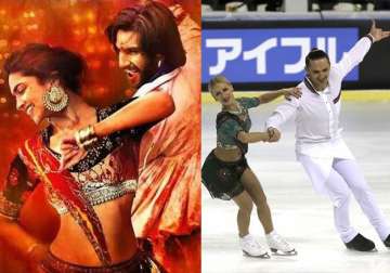 russian skaters win hearts with ranveer deepika s dhol baaje track