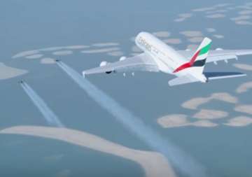 watch video two men raced a plane flying at 4000 feet over dubai