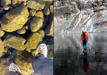 enough of moon walk this video of two men walking on water would leave you stunned