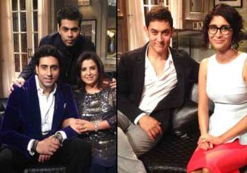 aamir abhishek farah on the sets of koffee with karan view pics