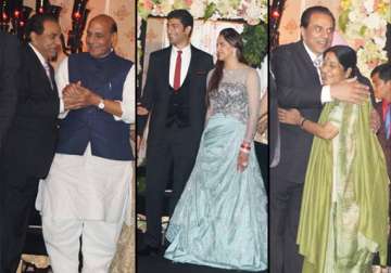 ahana deol s delhi reception politicians make a beeline at the do view inside pics