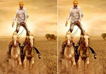 ajay devgn performs two horse stunt for son of sardar