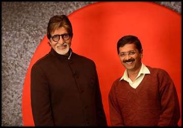 amitabh bachchan and arvind kejriwal come face to face at media conclave view pics