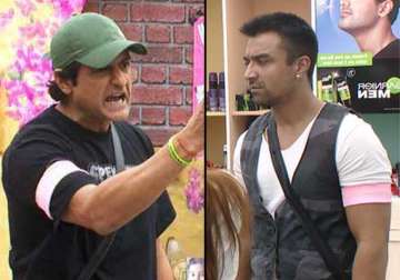 bigg boss 7 ajaz invites armaan for a fight destroys sets view pics