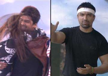 bigg boss 7 ajaz miffed with kushal s re entry in the house view pics