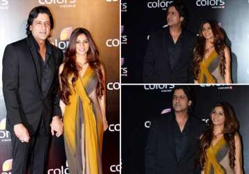 bigg boss 7 couple armaan tanisha s love on display at colors bash view pics