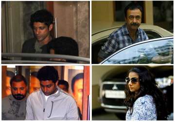 anxious bollywood celebrities visit sanjay dutt s residence view pics