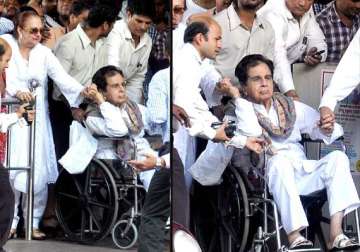 dilip kumar spotted on wheelchair outside lilavati hospital view pics