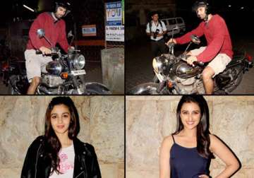 hassee toh phasee special screening aditya roy came riding his bullet view pics