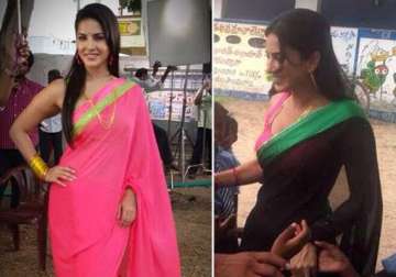 hot sunny leone turns school teacher dons sari again view pics