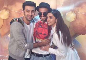 epic pic deepika clicked with ex bf ranbir and current beau ranveer together