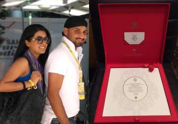 unveiled harbhajan singh and geeta basra s big fat punjabi wedding card