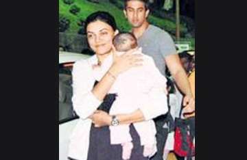 sushmita spotted with adopted baby