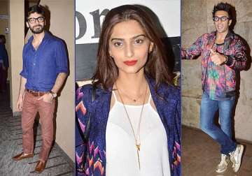 khoobsurat screening sonam fawad farhan ranveer grace the event see pics