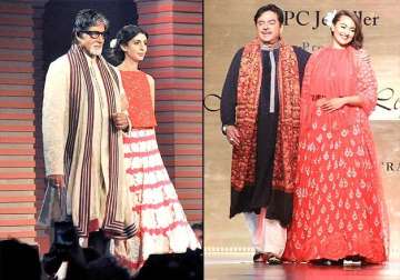 mijwan 2015 when sonakshi sonam scorched the ramp with their fathers see pics
