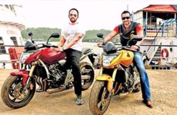 rohit shetty ajay devgn can t part with their honda hornets