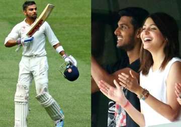 virat anushka affair the star cricketer blows a kiss again to his lady love see pics