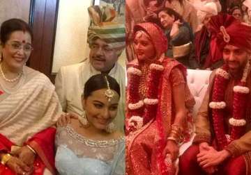 sonakshi sinha s brother kussh s wedding narendra modi amitabh bachchan hema bless the newlyweds see pics