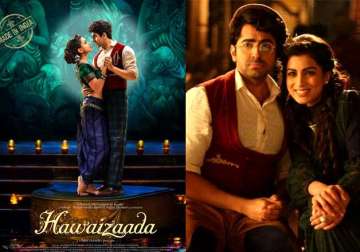 hawaizaada poster out love is in the air for ayushmann pallavi see pics