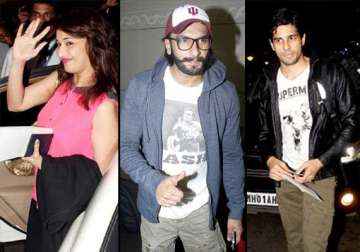 madhuri tusshar ranveer siddharth leave for saifta awards view pics