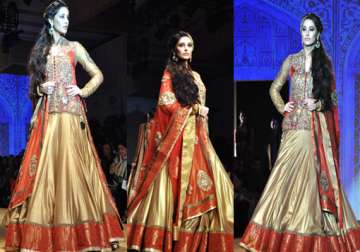 india bridal fashion week nargis fakhri walks for ashima leena