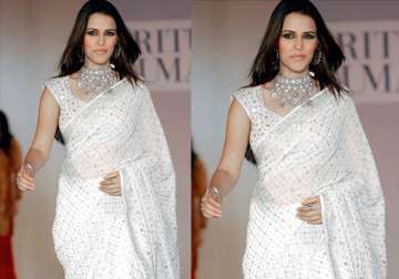 neha dhupia does a cameo in klpd wearing a saree