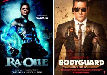 ra.one fails to beat bodyguard at box office on day one