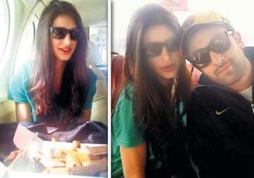 ranbir celebrates nargis fakhri s birthday in aircraft