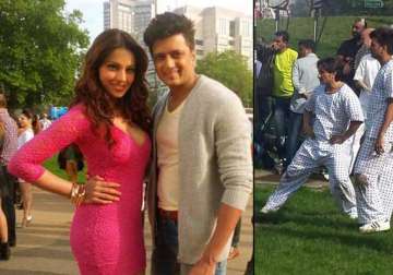 saif riteish bipasha spotted on the sets of humshakal view pics