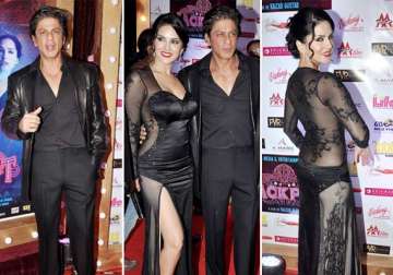 shah rukh khan sunny leone at jackpot special screening view pics