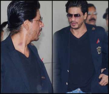 shah rukh khan spotted with a love bite view pics