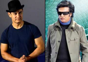 superstar rajinikanth and mr. perfectionist aamir khan in robot 2 view pics