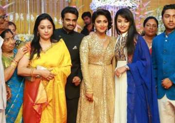 trisha prabhu deva siddharth dazzle at amala paul vijay s wedding reception view pics