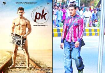 p.k. poster out nude aamir khan looks weird see pics