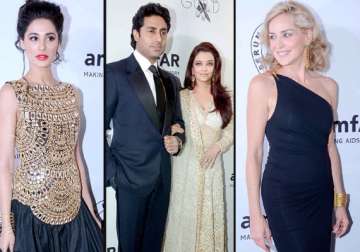 aishwarya rai sharon stone nargis fakhri dazzle at amfar gala see pics