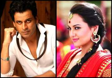 sonakshi sinha and manoj bajpayee out in mathura for tevar