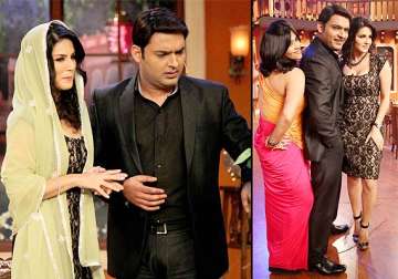 comedy nights with kapil hot sunny leone turns bahu for kapil see pics