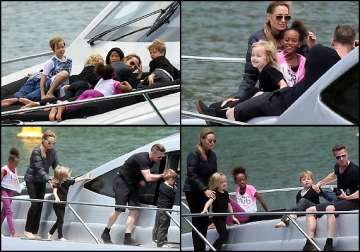 brangelina and brood go sea cruising on luxury yacht in sydney see their private pics