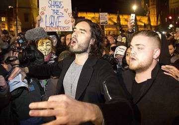 russell brand vivienne westwood join million mask march