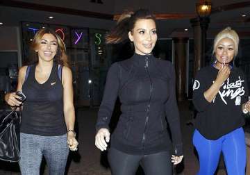 kim kardashian goes pole dancing with gal pals