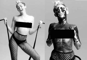 miley cyrus dons latex panties for her new video view pics