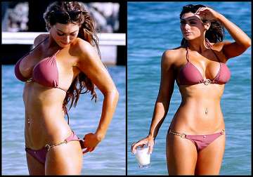 luisa zissman shows her busty figure in a bikini while holidaying in dubai see pics