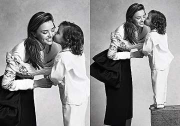 miranda kerr s son makes modelling debut