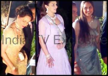 ahana deol delhi reception esha hema ahana in sizzling avatars